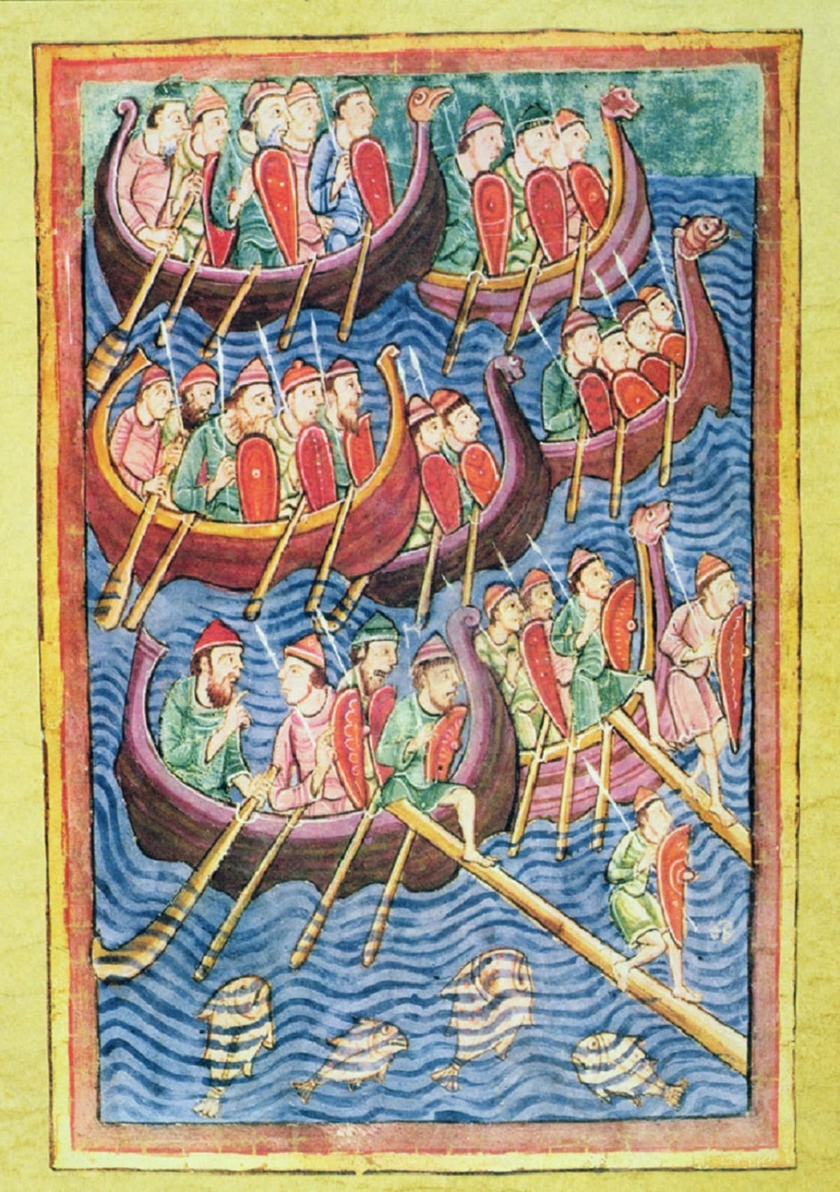 Desembarque da frota viking em Inglaterra, século IX
