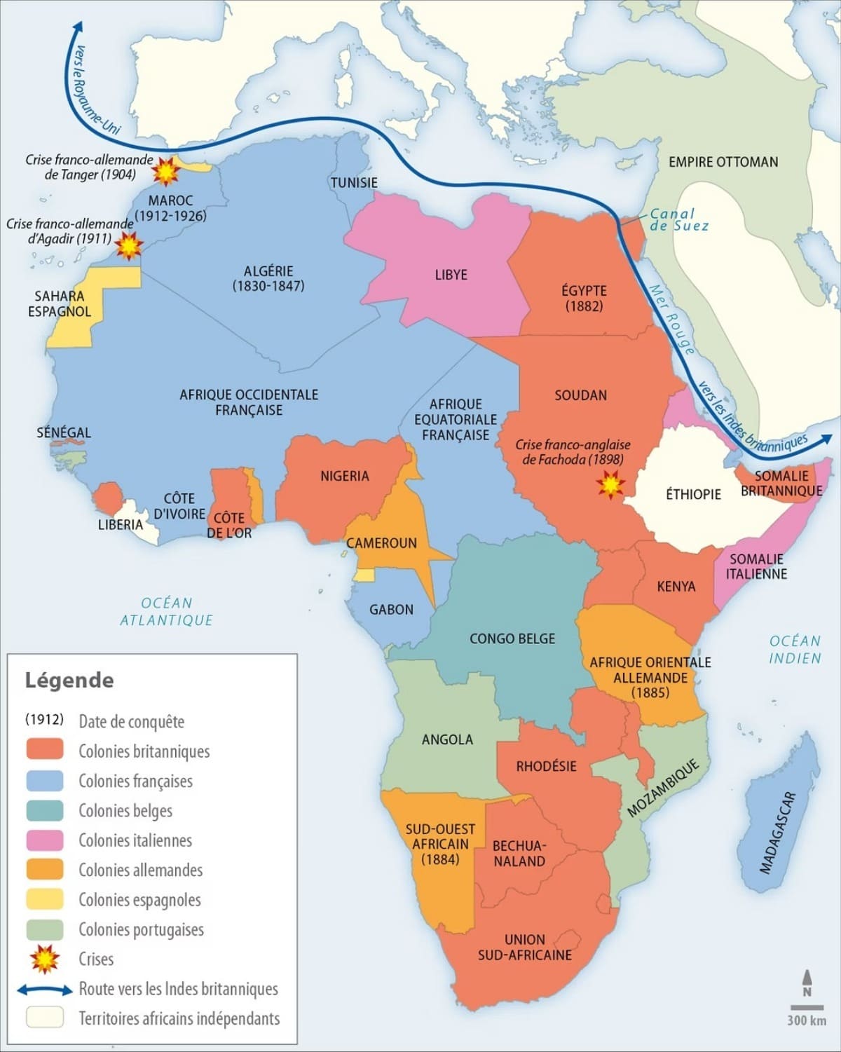 Mapa da partilha de África em 1914